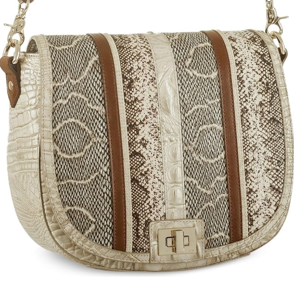 BRAHMIN Handbag Limestone Oleta Sonny Leather Crossbody Bag handbag AUTHENTIC - Picture 15 of 16